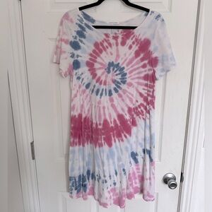 4/$10 Caution to the Wind Tie-Dye Short Sleeve Cotton Dress, size M